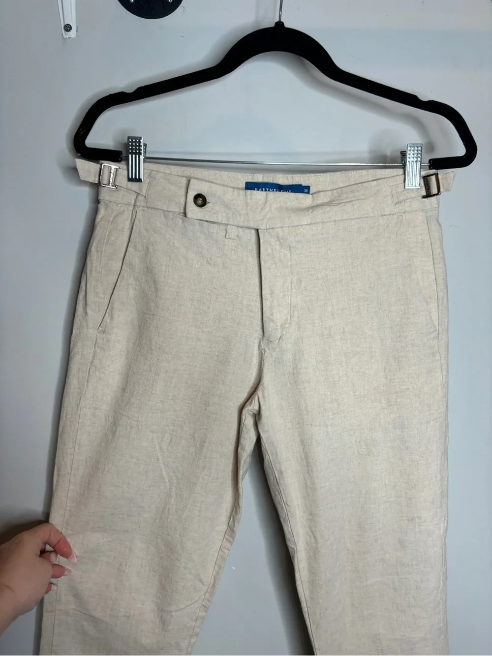 Barthelemy Cayes Linen Pants II Size 36 Ivory